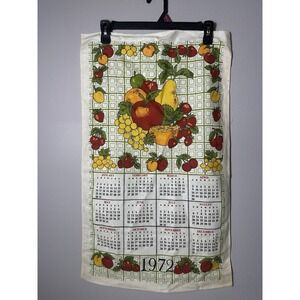 1972 Vintage Towel Calendar Decor Fruit